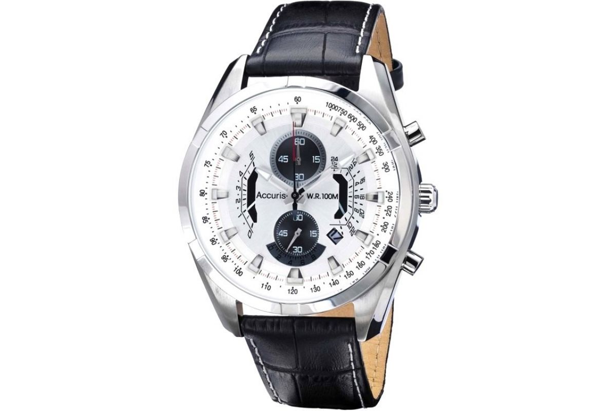 Mens Accurist Chronograph Steel On Black Strap Ms785b Watch Unavailable To Order Creative 6362